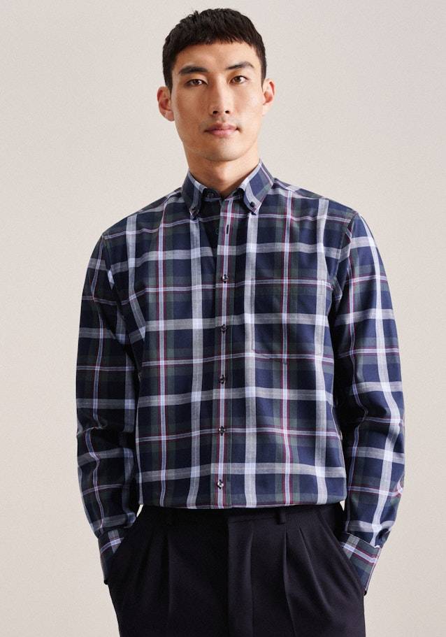 Studio Seidensticker Twill Flanellhemd in Regular mit Button-Down-Kragen