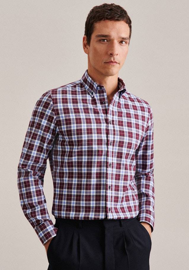 Studio Seidensticker Twill Flanellhemd in Slim mit Button-Down-Kragen
