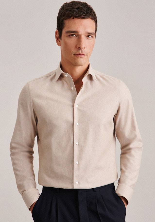 Studio Seidensticker Twill Flanellhemd in Slim mit Kentkragen