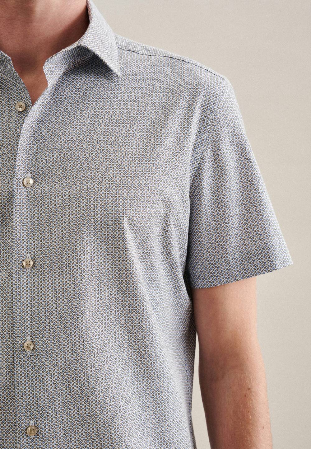 Studio Seidensticker Twill Kurzarm Business Hemd In Shaped Mit Kentkragen