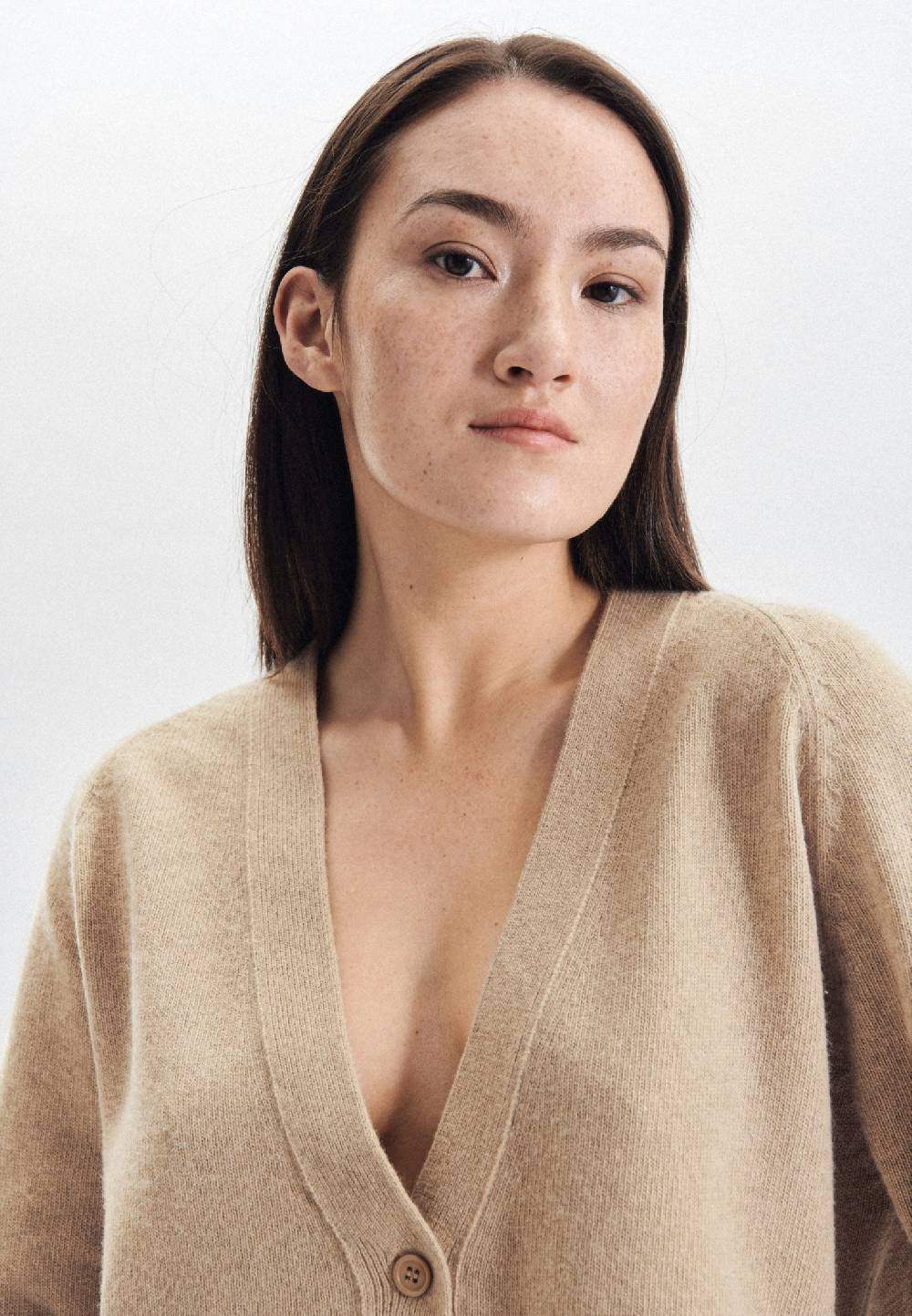 Studio Seidensticker V-Neck Strick-Jacke Regular Fit Wollmischung