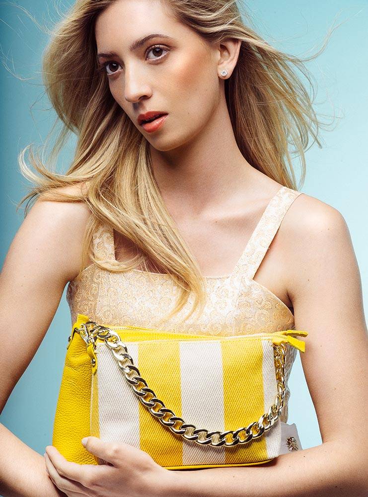 Stuff Maker Crossbody Bag Marie In Gelb Beige Gestreift