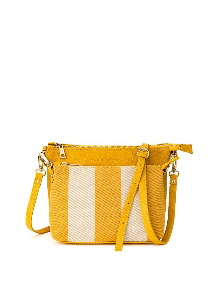 Stuff Maker Crossbody bag Marie in Gelb Beige gestreift