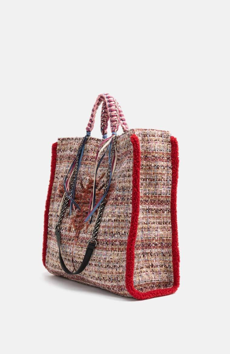 Stuff Maker Bouclé-Handbag In Bordeaux