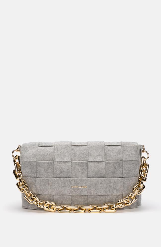 Stuff Maker Geflochtene Handtasche In Grau