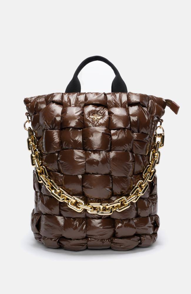 Stuff Maker Geflochtener Shopper in Schokolade