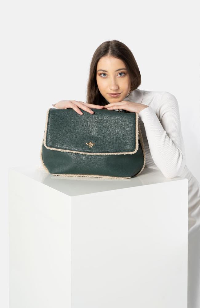 Stuff Maker Handtasche in Grün/Sand