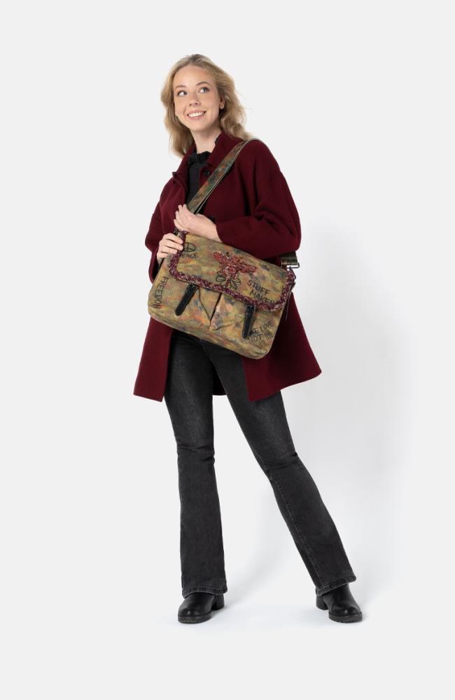 Stuff Maker Iconic Messenger bag in Used Khaki