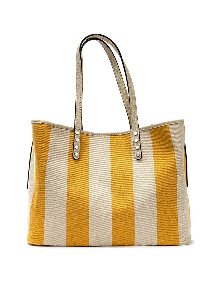 Stuff Maker Shopper Kim in Gelb/Beige gestreift