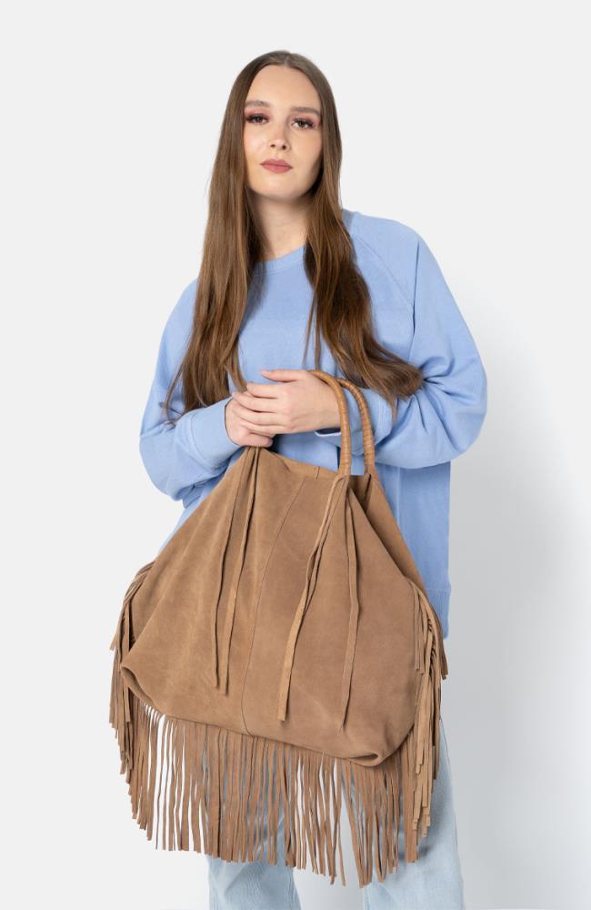 Stuff Maker Velours- Shopper in Sand