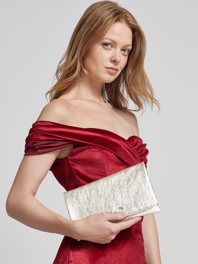 Peek & Cloppenburg AbroLederclutch mit Applikation in metallic beige