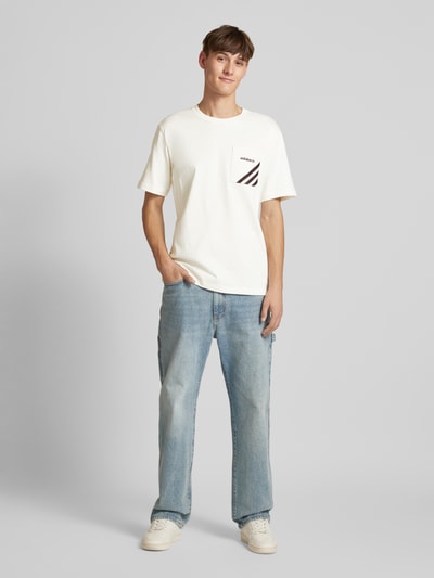 Peek & Cloppenburg adidas OriginalsT-Shirt mit Label-Stitching in offwhite