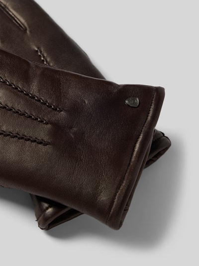 Peek & Cloppenburg AkaroaLederhandschuhe Aus Schafsleder Mit Teilungsnähten In Dunkelbraun