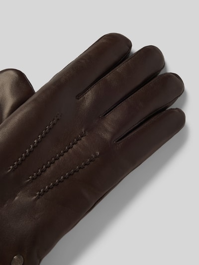 Peek & Cloppenburg AkaroaLederhandschuhe Aus Schafsleder Mit Teilungsnähten In Dunkelbraun