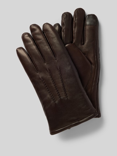 Peek & Cloppenburg AkaroaLederhandschuhe aus Schafsleder mit Teilungsnähten in dunkelbraun