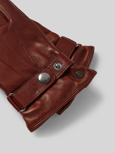 Peek & Cloppenburg AkaroaLederhandschuhe Aus Schafsleder Mit Verstellbarem Verschluss In Cognac