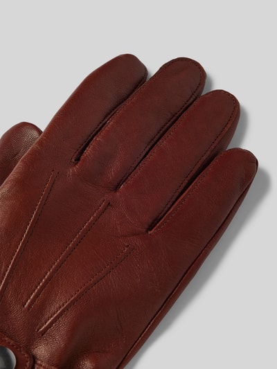 Peek & Cloppenburg AkaroaLederhandschuhe Aus Schafsleder Mit Verstellbarem Verschluss In Cognac