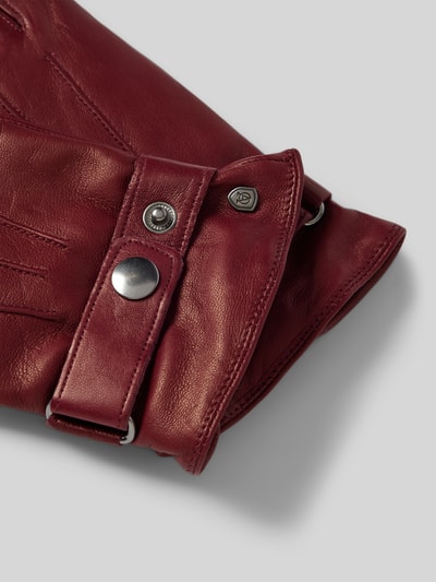 Peek & Cloppenburg AkaroaLederhandschuhe Aus Schafsleder Mit Verstellbarem Verschluss In Dunkelrot
