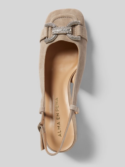 Peek & Cloppenburg ALMA EN PENALedersandalette Mit Strasssteinbesatz In Taupe
