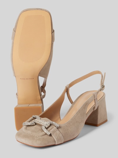 Peek & Cloppenburg ALMA EN PENALedersandalette Mit Strasssteinbesatz In Taupe