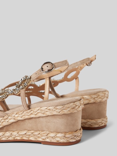 Peek & Cloppenburg ALMA EN PENALedersandalette Mit Ziersteinbesatz In Beige