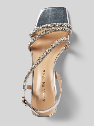 Peek & Cloppenburg ALMA EN PENALedersandalette Mit Ziersteinbesatz In Silber
