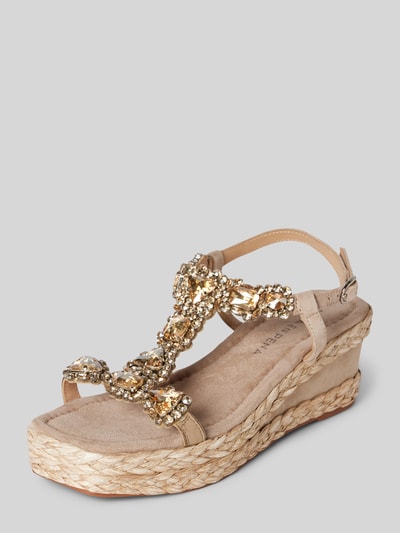 Peek & Cloppenburg ALMA EN PENASandalette mit Ziersteinbesatz in beige