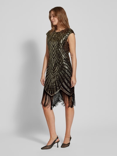 Peek & Cloppenburg ApricotMidikleid mit Paillettenbesatz in black