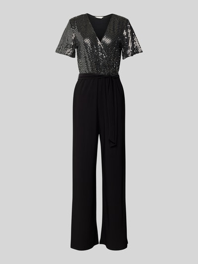 Peek & Cloppenburg ApricotSchimmernder Jumpsuit Mit Bindegürtel In Black