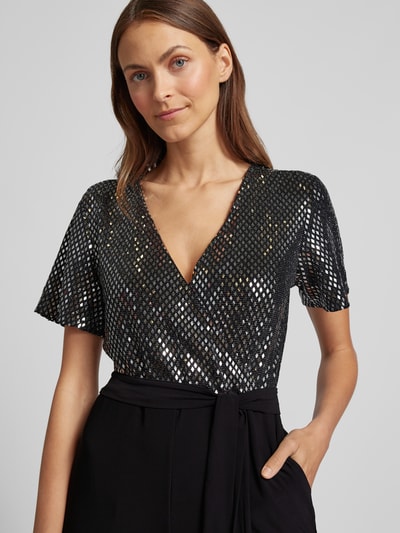 Peek & Cloppenburg ApricotSchimmernder Jumpsuit Mit Bindegürtel In Black