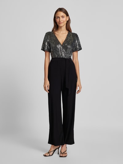 Peek & Cloppenburg ApricotSchimmernder Jumpsuit Mit Bindegürtel In Black