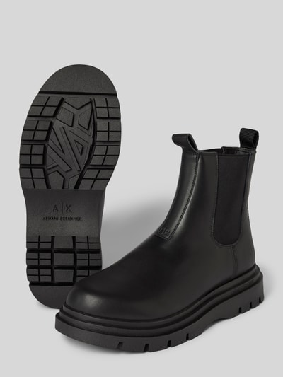 Peek & Cloppenburg ARMANI EXCHANGEBoots Aus Leder Mit Elastischen Einsätzen Modell 'Angry' In Black
