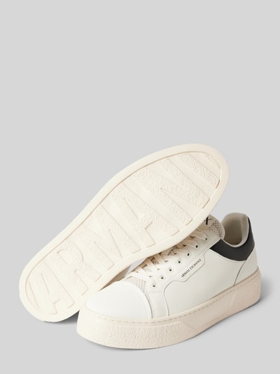 Peek & Cloppenburg ARMANI EXCHANGELedersneaker Mit Label-Print Modell 'Lion' In Weiss