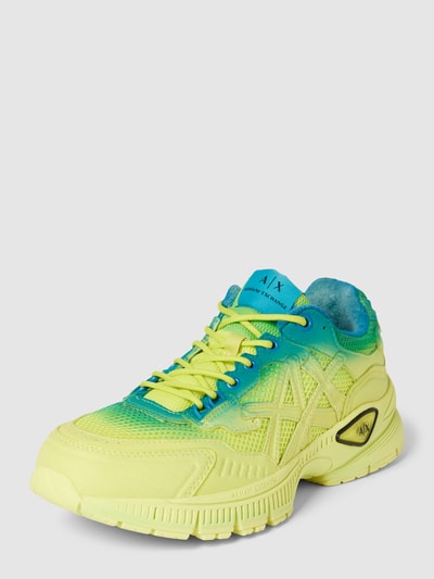 Peek & Cloppenburg ARMANI EXCHANGESneaker In Two-Tone-Machart Modell 'ENGLISH' In Neon Gelb