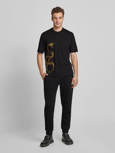 Peek & Cloppenburg ARMANI EXCHANGESweatpants mit elastischem Bund Modell 'PANTALONI' in black