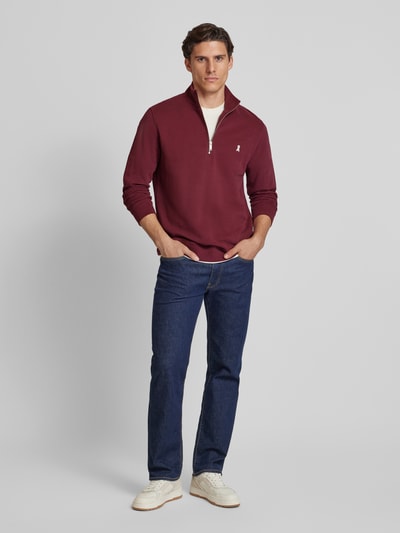 Peek & Cloppenburg ArmedangelsComfort Fit Sweatshirt Mit Label-Stitching Modell 'WAARLO' In Dunkelrot