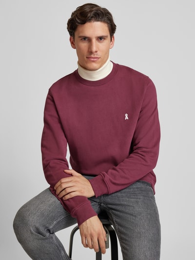 Peek & Cloppenburg ArmedangelsSweatshirt Mit Label-Stitching Modell 'BAARO' In Dunkelrot