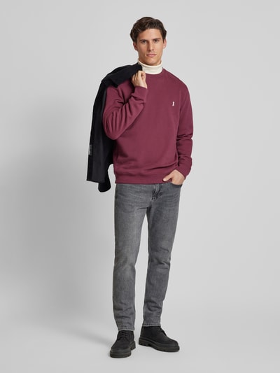 Peek & Cloppenburg ArmedangelsSweatshirt mit Label-Stitching Modell 'BAARO' in dunkelrot