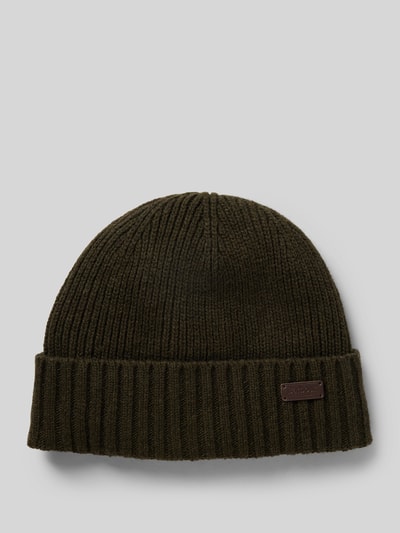 Peek & Cloppenburg BarbourBeanie mit Label-Badge in dunkelgruen