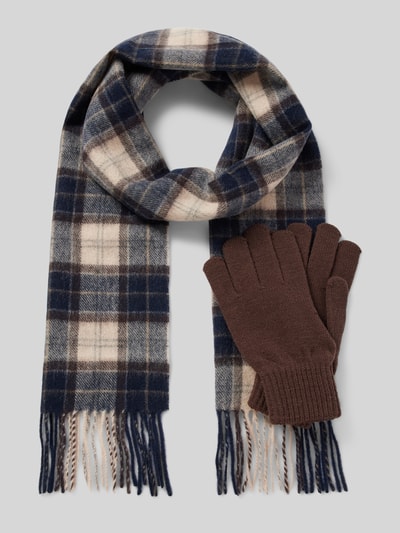 Peek & Cloppenburg BarbourSchal aus Lammwolle mit Fransen in marine