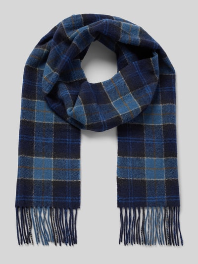 Peek & Cloppenburg BarbourSchal aus Wolle mit Fransen in dunkelblau