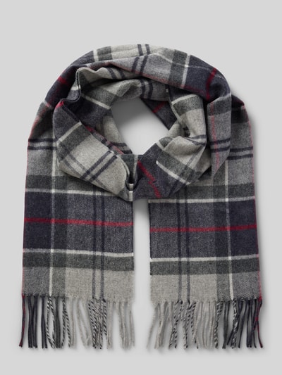 Peek & Cloppenburg BarbourSchal mit Fransen Modell 'Yaxley' in hellgrau