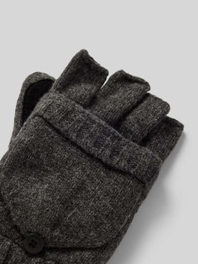 Peek & Cloppenburg BartsFäustlinge Aus Lammwolle Mit Label-Detail Modell 'HAAKON' In Anthrazit