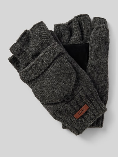 Peek & Cloppenburg BartsFäustlinge aus Lammwolle mit Label-Detail Modell 'HAAKON' in anthrazit
