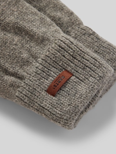 Peek & Cloppenburg BartsHandschuhe Aus Lammwolle Mit Label-Detail Modell 'HAAKON' In Mittelgrau