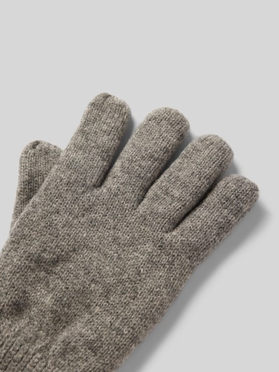 Peek & Cloppenburg BartsHandschuhe Aus Lammwolle Mit Label-Detail Modell 'HAAKON' In Mittelgrau