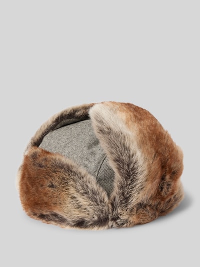 Peek & Cloppenburg BartsMütze mit Kunstfell Modell 'KAMIKAZE' in mittelgrau