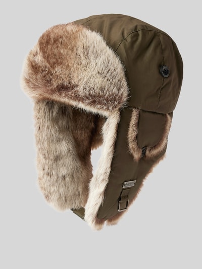 Peek & Cloppenburg BartsMütze Mit Kunstfell Modell 'KAMIKAZE' In Oliv