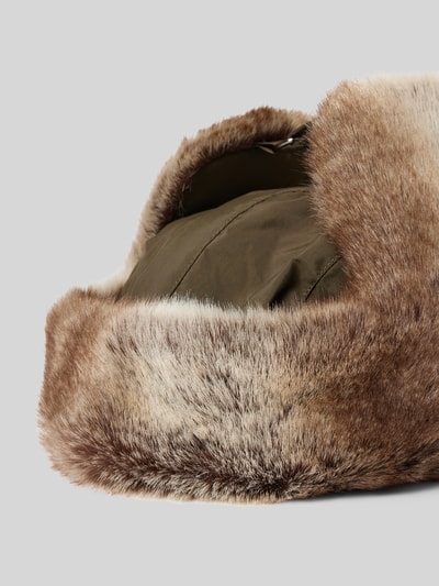 Peek & Cloppenburg BartsMütze Mit Kunstfell Modell 'KAMIKAZE' In Oliv