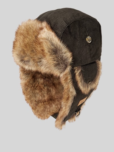 Peek & Cloppenburg BartsMütze Mit Kunstfell Modell 'RIB BOMBER' In Oliv